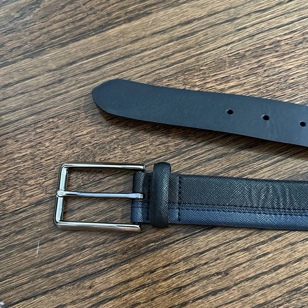 NWOT Men’s Blue and Black Belt Size 38 With Silver Buckle